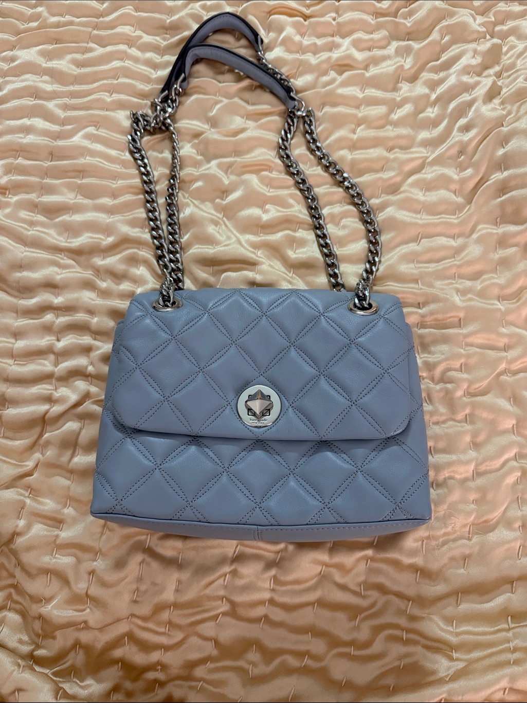 Kate Spade New York Natalia Flap Shoulder Bag In Brushed Steel Blue